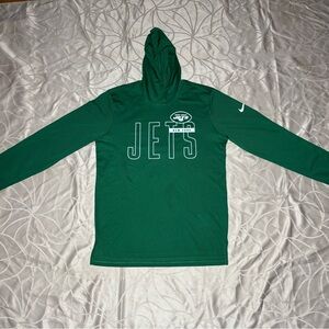 Nike Green New York Jets Lightweight Hooded Long Sleeve T-Shirt, Men’s Size S